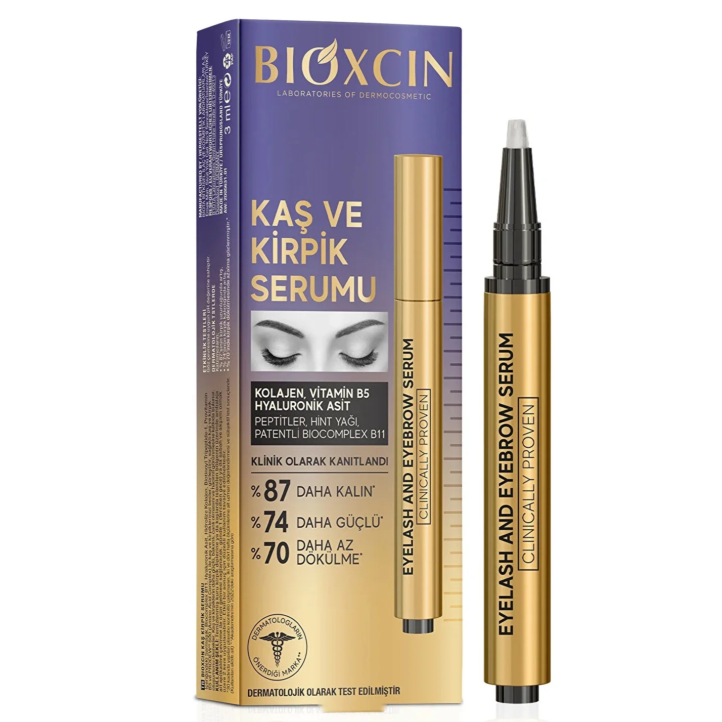 سرم تقویت کننده مژه و ابرو بیوکسین Bioxcin حجم 3 میل
