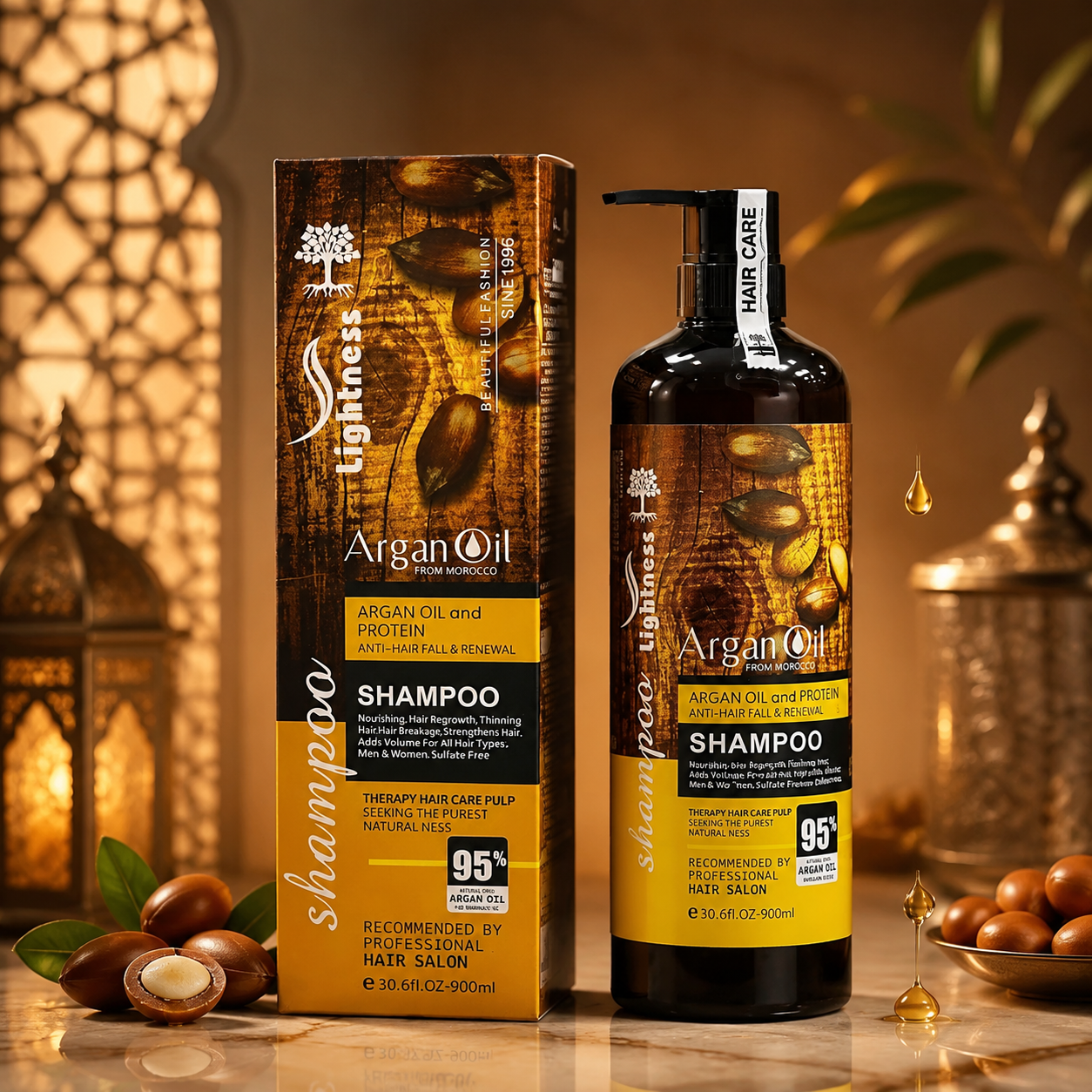 شامپوفیری سولفات لایتنس 900ml مخصوص موی کراتین