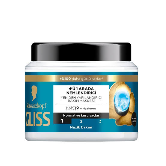 ماسک مرطوب کننده موی 4 کاره گلیس آبی برای موهای نرمال و خشک مدل Aqua Revive حجم 400 میل