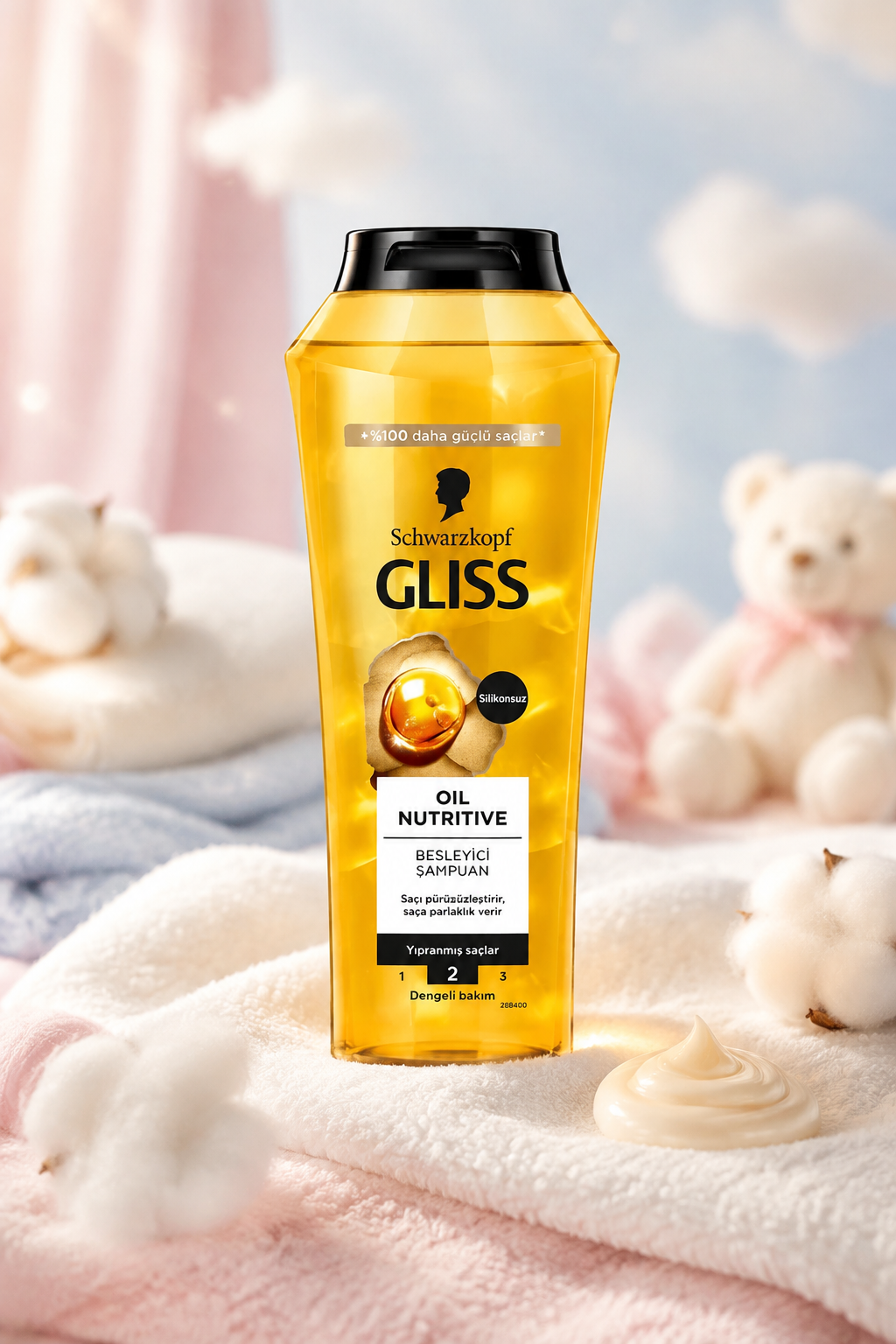 شامپو مغذی و براق کننده گلیس Gliss Oil Nutritive Shampoo 500Ml