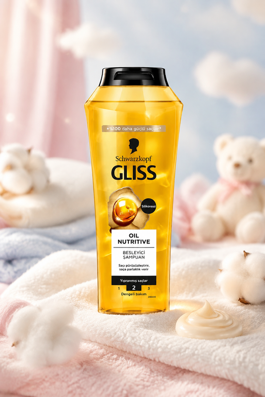 شامپو مغذی و براق کننده گلیس Gliss Oil Nutritive Shampoo 500Ml