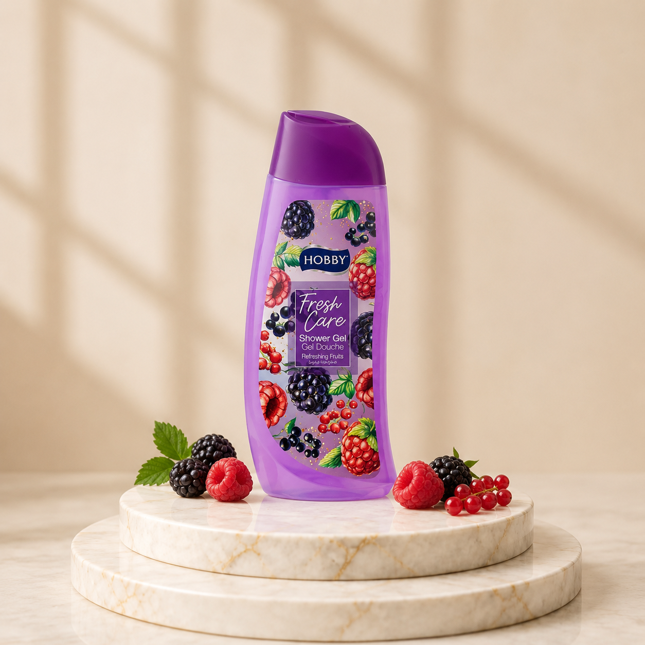 🍇 شامپو بدن هوبی مدل Fresh Care (رایحه میوه‌های جنگلی) 🌿🚿