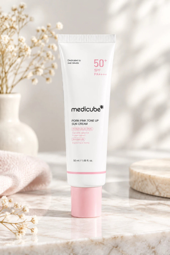کرم ضدآفتاب و تون آپ PDRN مدیکوب (Medicube PDRN Pink Tone Up Sun Cream SPF 50+ PA++++)
