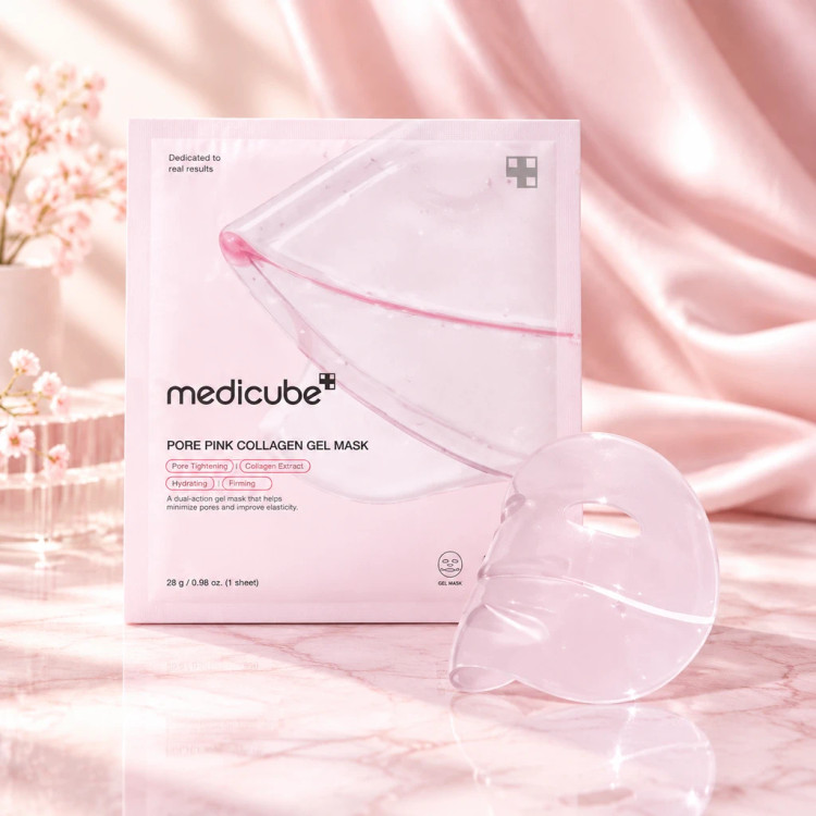 ماسک ژلی کلاژن مدی کیوب Medicube مدل PDRN Pink وماسک نقابی روشن کننده و ضد لک مدی کیوب Medicube Kojic Acid Gel Mask